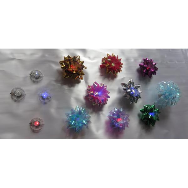 Transparent LED Glowing gift ribbon flower bows with LED light for celebration party