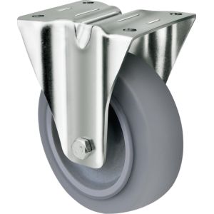 TPR Elastic Thermoplastic Rubber Casters , Black Industrial Rubber Casters