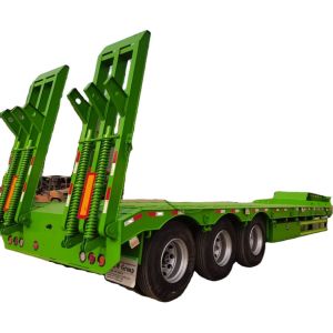 3/4 Axle 80-120ton Transport Equipment Lowboy Truck Trailer Detachable Gooseneck