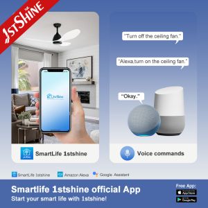 48-inch ABS Blades Ceiling Fan with 6 Speeds Remote Control Without Light Fancy