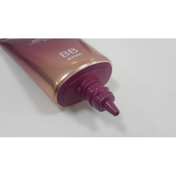40ml Cosmetic Packaging Shiny Coating Aluminium Oval Tube With Cuspidal Shoulder Acrylic Cap