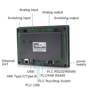 Industrial Automation HMI PLC All In One 7.0" TFT Screen 32bit CPU 408MHz 65536