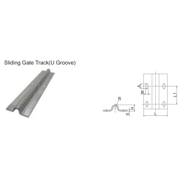Recessed Guide Sliding Gate Track Hardware And Rollers 55mm