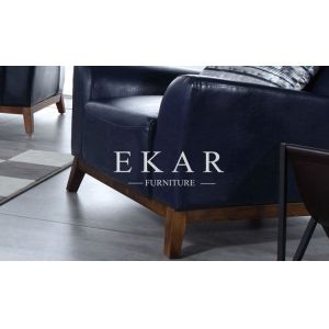 Buckled Design White Genuine Modern Design Leather Sofa S08