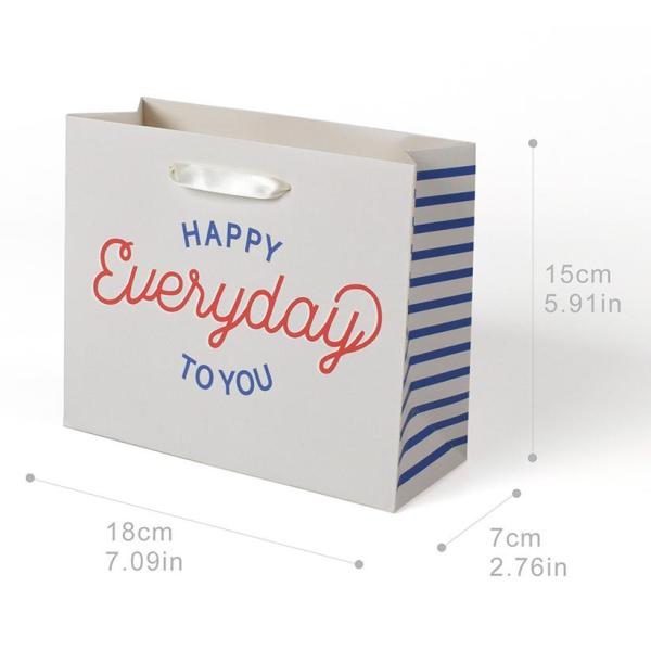 Customized White Card Reusable Paper Bag Banquet Birthday Gift Paper Color Printing Clothing Tote Bag