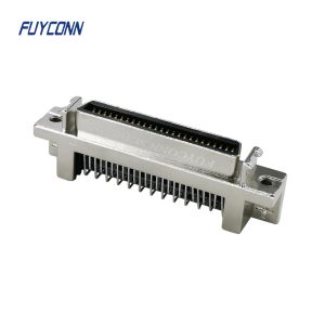 50 pin SCSI Connector 90 degree PCB Type Zinc Alloy Nickel Plated