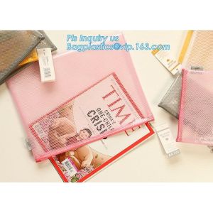 Expandable carriable a4 document bag with hanger, PVC EVA mesh pouch a4 b4 size