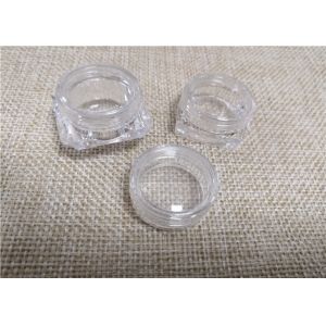 Empty Sealable Plastic Jars , Black Cap Small Plastic Makeup Containers