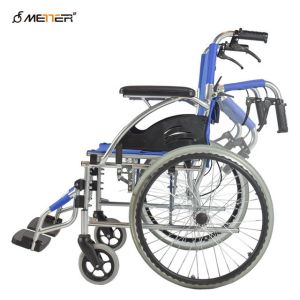 China Portable Lightweight Aluminum Manual Wheelchair For Elderly on sale