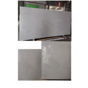 Marble Imitation White Calacatta Quartz For Bathroom Vanity Top