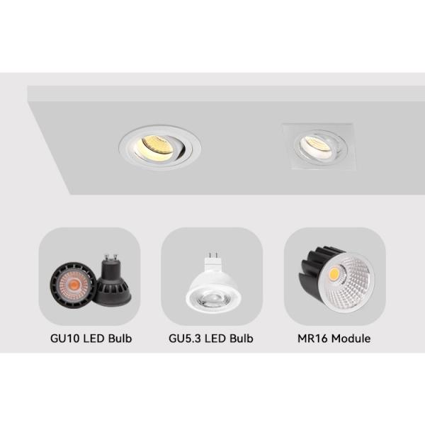 IP20 Renewable MR16 Downlight Housing Tilted Cutout 82mm Downlight Enclosure