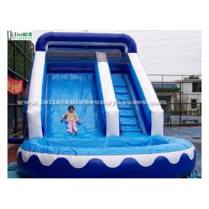 China Front load ocean blue inflatable wet slide with pool for kids outdoor parties on sale China Front load ocean blue inflatable wet slide with pool for kids outdoor parties on sale