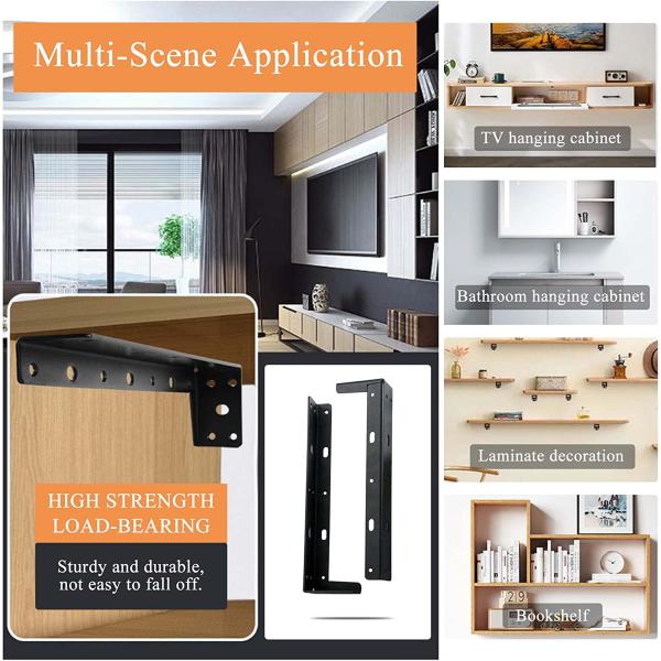 Triangle Bracket Heavy Duty TV Cabinet Hanging Shelf Brackets with Conceal Suspension