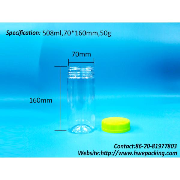 Round Shaped Transparent Food Plastic Gift Candies Sugar Nuts PET Packaging Jars