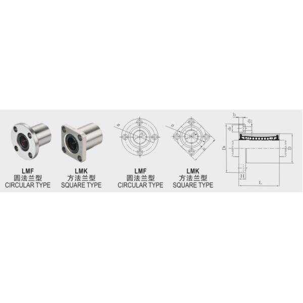 Chrome Steel Flange Linear Ball Bearing Unit LMK6UU for Textile Machinery