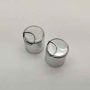 Screw 20mm Plastic Bottles Disc Top Caps Shiny Silver
