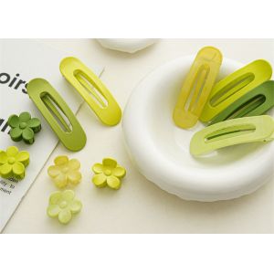 China Spring/summer kids girls green hair clip makeup hair clip Ins flower grab clip sweet hair clip headdress on sale