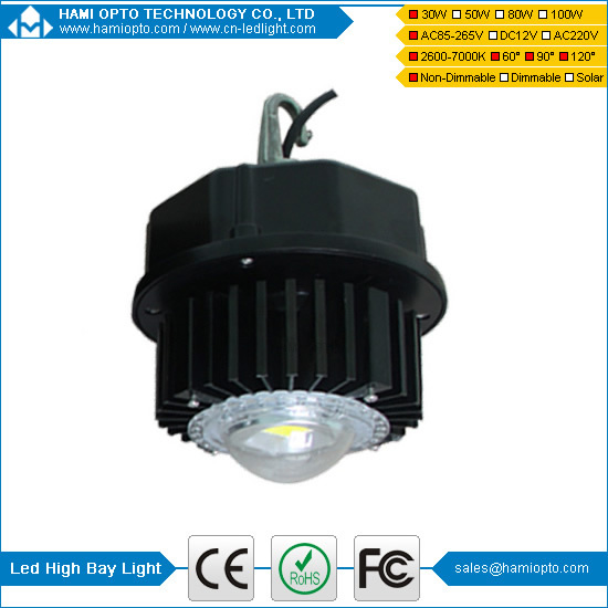 CE and RoHS high lumen COB industrial warehouse IP65 30w led high bay light