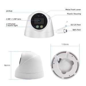 IP Network HD Full Color Camera with Audio AI Human Detect Dome Smart IR POE