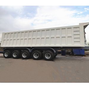 Self Dumping 16 Tire Dump Trailer For Mining In Quad-Axle Design