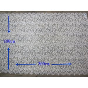 W 100 cm Eyelash Lace Fabric Trim with Nylon Material Custom Made Beaded