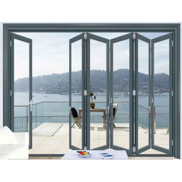 EBUNGE Exterior Double Glazed Glass Doors Folding Partition Door For Residential Or Commercial