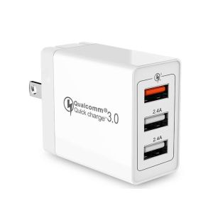 White PD Phone Charger 3 Port USB Fast Charger OEM ODM