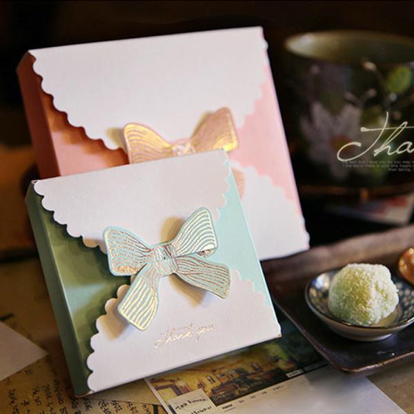 Buy Custom Color Recycled Folding Ivory Board Small Gift Paper Box With Bow For Kids at wholesale prices
