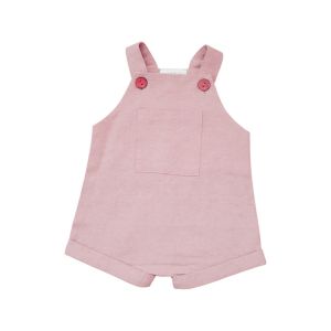 Linen And Cotton Fabric Newborn White Jumpsuit With Buttons