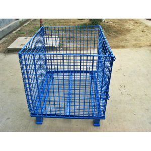 High Strength Industrial Metal Pallet Cages Warehousing / Component Storage
