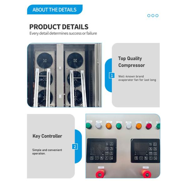 Easy Operation Quick Freezer Machine 1400L Blast Freezer Cold Room Movable