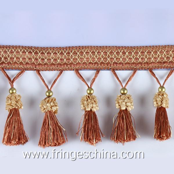 Handmade fashionable chain beads lace tassels fringes for curtain/sofa/pillow decoration