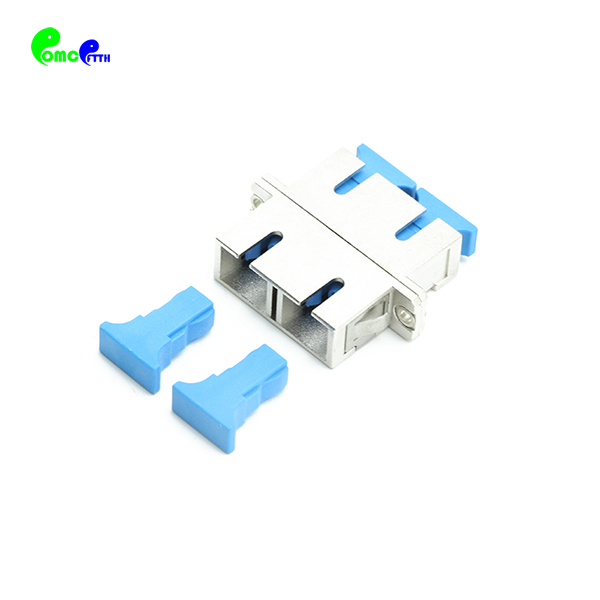 Full Flange SC UPC Duplex Fiber Optic Adapter Singlemode Metal Material