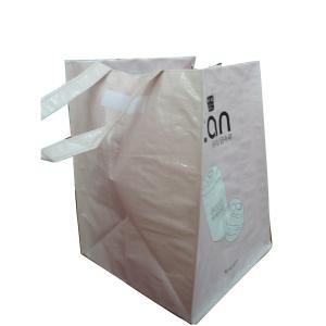 Promotional Recycle Printed 120g CAN Pink Shining PP Shopping Bag With White