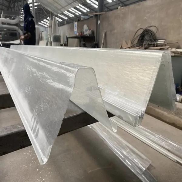 Flat Roof Rain Gutters Roofing Accessories PVC Translucent Rain Gutter Synthetic Plastic