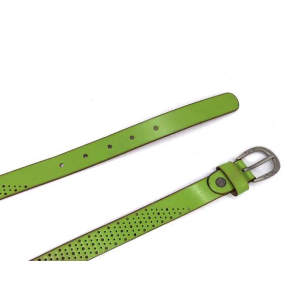 Fashionable Green Leather Belt For Women With Pin Buckle 90-110cm