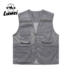 Custom Logo Thin Multiple-pockets Waistcoats Utility Reflectives Strip Road