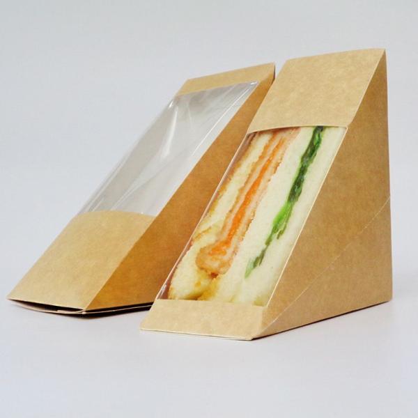 Recyclable Eco-Friendly Custom Logo Printing Food Grade Convenient Portable Triangular Cardboard Sanwich Box