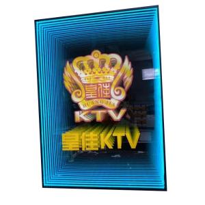 Indoor/Outdoor Custom Lettering Space Infinity Mirror Art for Bar Shop and