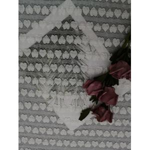 White Heart Linear Mechanical Stretch Lace Fabric Evening Dress Fabric