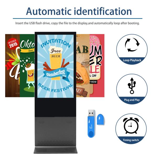 55 Inch Double Sided Kiosk Dual Screen Digital Signage 500cd/m2