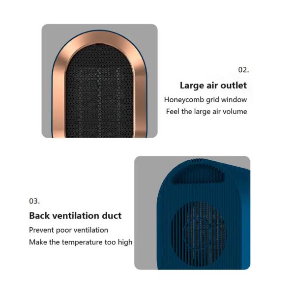 PTC Heating Element 1200W Mini Electric Heater for Household Portable Desktop Warm Air