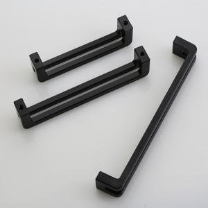 Matter Black Kitchen Cabinet Handles American Hollow Design Zinc Drawer pulls