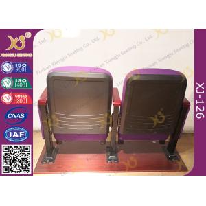 Triangle Armrest Short Back Rest Auditorium Church Chairs With Folding Soft