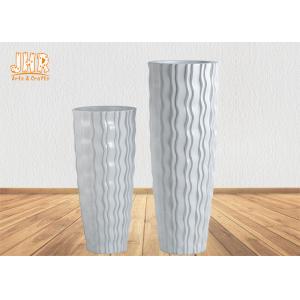 Glossy White Floor Vases Homewares Decorative Items Fiberglass Planters For Home