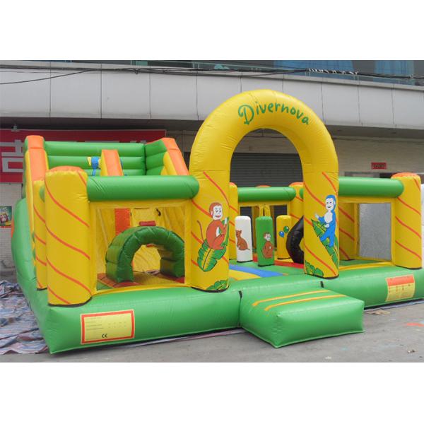 Small Cartoon Theme Inflatable Fun Island , Inflatable Playground With Giant