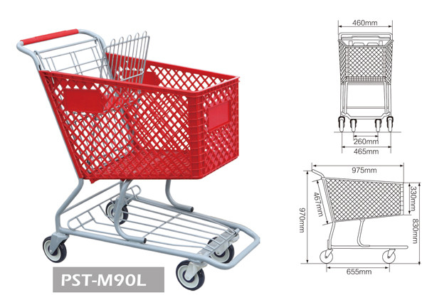 Buy Plastic shopping trolley,supermarket trolley,plastic and metal trolley at wholesale prices