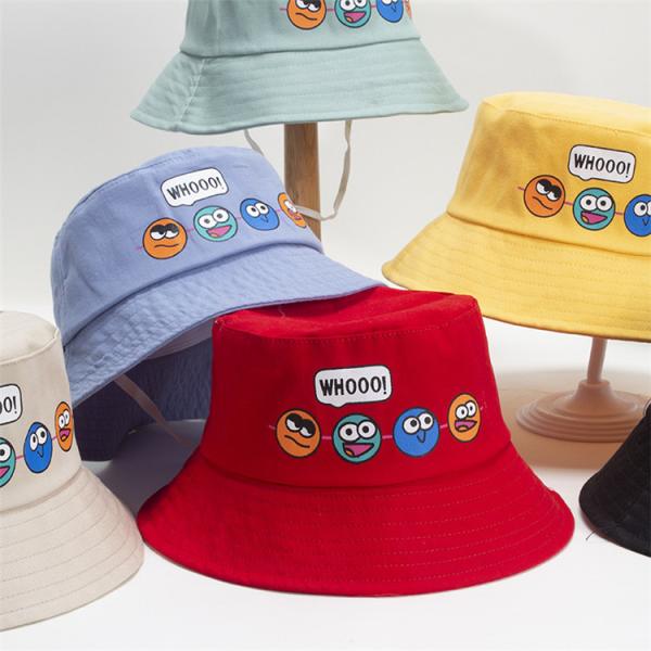 Cartoon Cute Boy Girl Cotton Bucket Hats Wide Brim Sun Protection Beach Hats