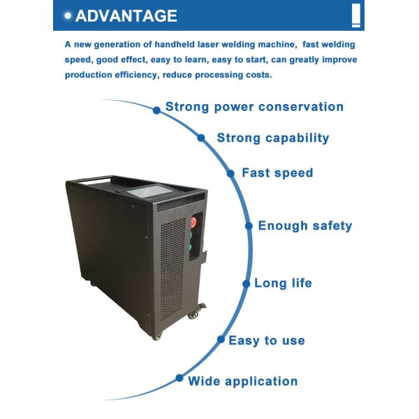 Portable Laser Welder with 7-inch Industrial LED Touch Screen 32 Sets Preset Parameters and 48 KG Weight