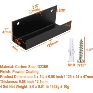 Single-side Bracket U-Bracket Wall Mount Bracket for Garage Ladder Storage Heavy